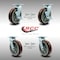 Service Caster 8 Inch SS Polyurethane Caster Set with Roller Bearings 4 Swivel Lock 2 Brake SCC SCC-SS30S820-PPUR-TLB-BSL-2-BSL-2 - alternate 4